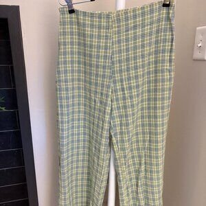 Women's Green and Blue Plaid Pants